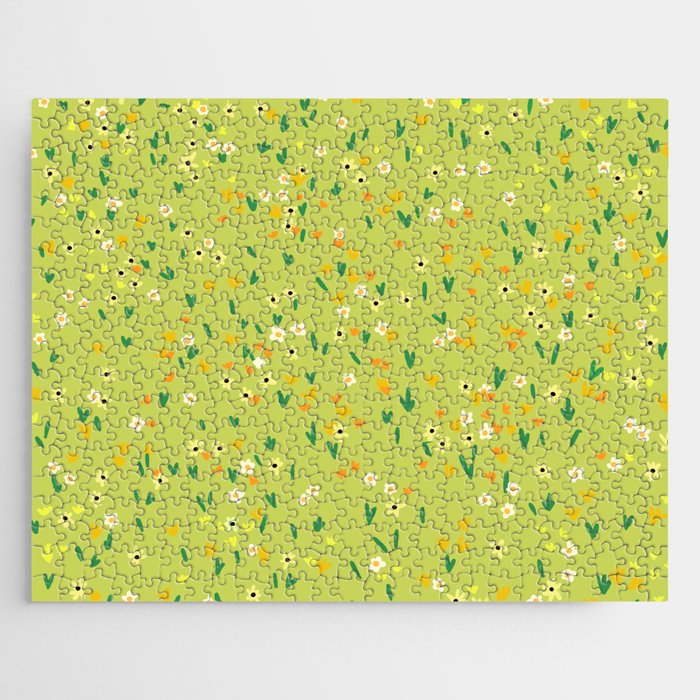 Bright Green Wildflowers Jigsaw Puzzle Gallery Image 1