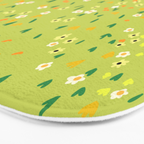 Bright Green Wildflowers Bath Mat Gallery Image 3