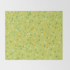 Bright Green Wildflowers Throw Blanket Gallery Image 2