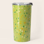 Bright Green Wildflowers Travel Mug Gallery Image 2