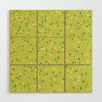 Bright Green Wildflowers Wood Wall Art Gallery Image 1