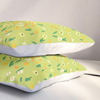 Bright Green Wildflowers Pillow Sham Gallery Image 3