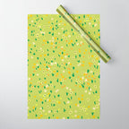 Bright Green Wildflowers Wrapping Paper Gallery Image 1