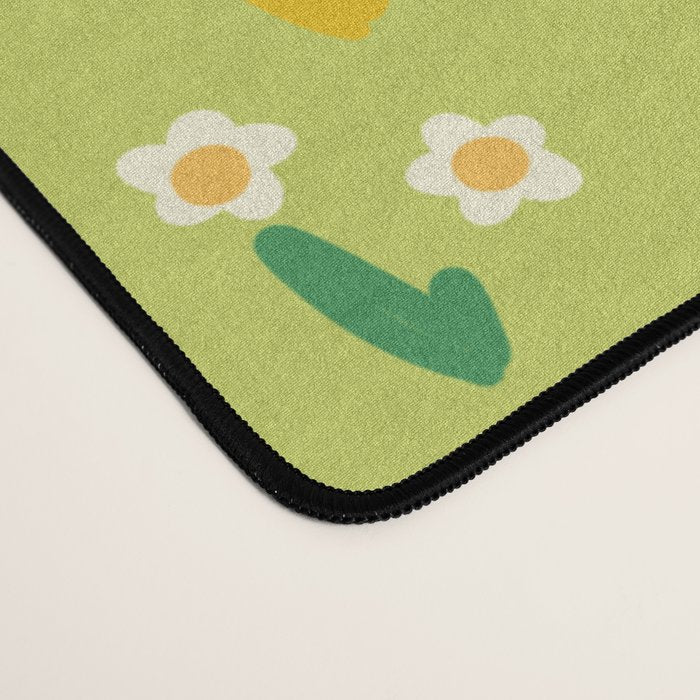 Bright Green Wildflowers Desk Mat Gallery Image 4