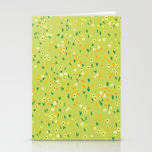 Bright Green Wildflowers Stationery Card Gallery Image 2