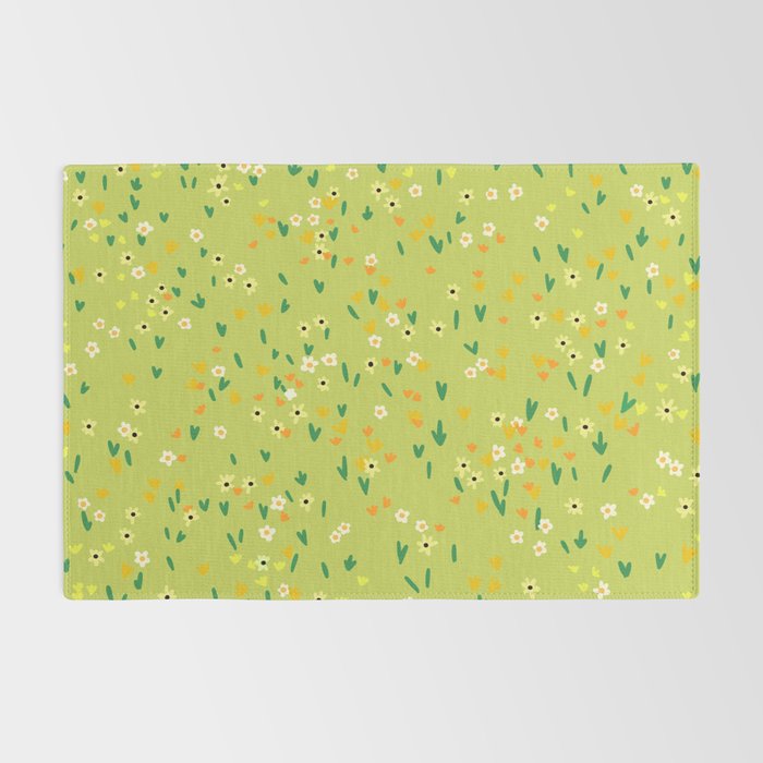 Bright Green Wildflowers Rug Gallery Image 2