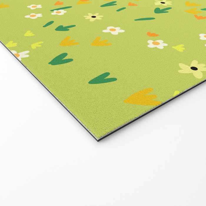 Bright Green Wildflowers Welcome Mat Gallery Image 2