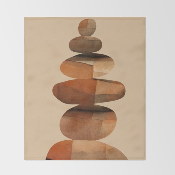 Abstract and Modern Stones Art 3 Throw Blanket Gallery Image 2