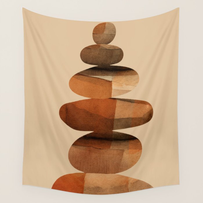 Abstract and Modern Stones Art 3 Wall Tapestry Gallery Image 1