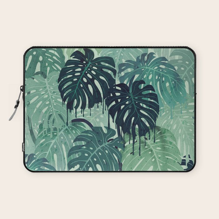 Monstera Melt (in Green) Laptop Sleeve Gallery Image 1