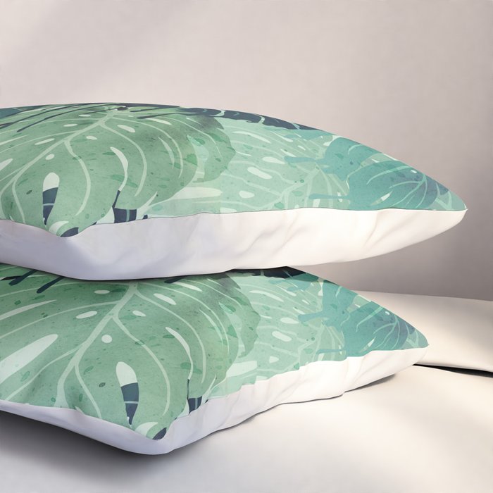 Monstera Melt (in Green) Pillow Sham Gallery Image 3