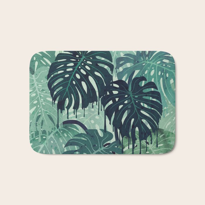Monstera Melt (in Green) Bath Mat Gallery Image 1