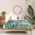 Monstera Melt (in Green) Comforter Gallery Image 3