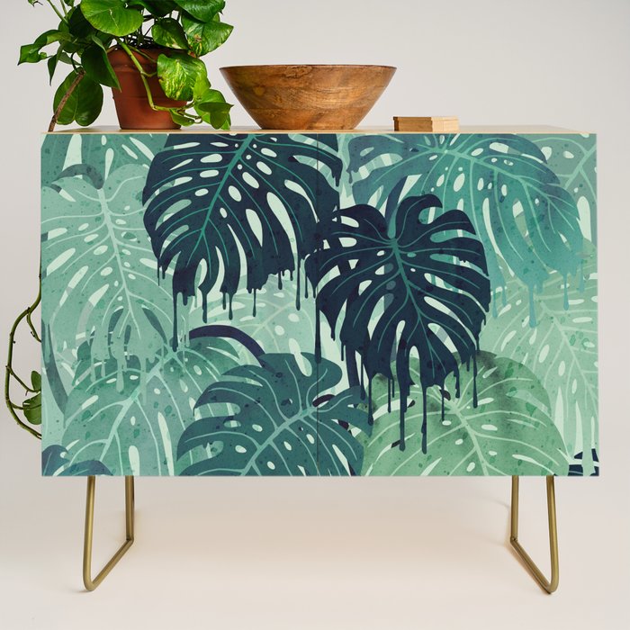 Monstera Melt (in Green) Credenza Gallery Image 1