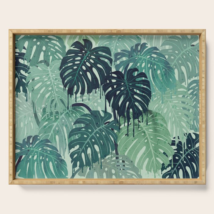 Monstera Melt (in Green) Serving Tray Gallery Image 1
