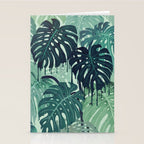 Monstera Melt (in Green) Stationery Card Gallery Image 2