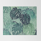 Monstera Melt (in Green) Throw Blanket Gallery Image 2