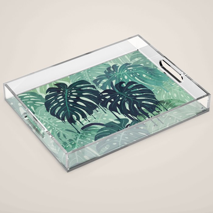 Monstera Melt (in Green) Acrylic Tray Gallery Image 1