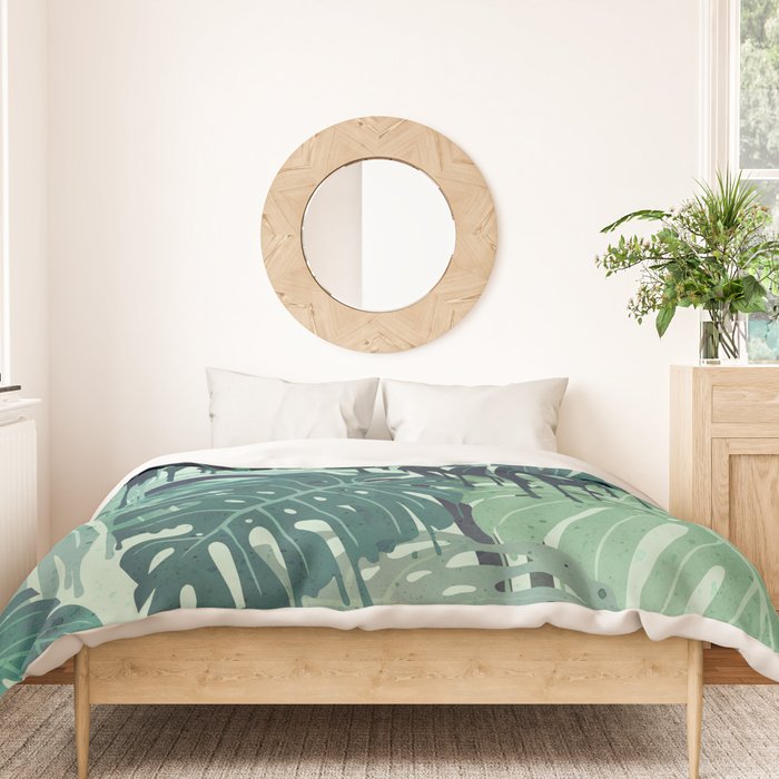 Monstera Melt (in Green) Duvet Cover Gallery Image 3