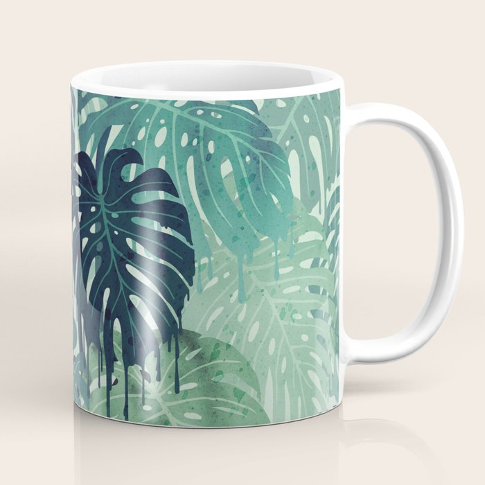 Monstera Melt (in Green) Coffee Mug Gallery Image 1