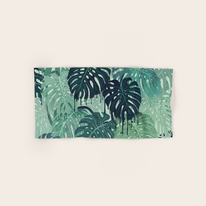 Monstera Melt (in Green) Bath Towel Gallery Image 1