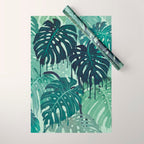 Monstera Melt (in Green) Wrapping Paper Gallery Image 1