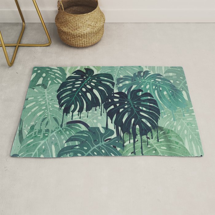 Monstera Melt (in Green) Rug Gallery Image 1