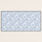 Hand drawn blue and white florals Desk Mat Gallery Image 3