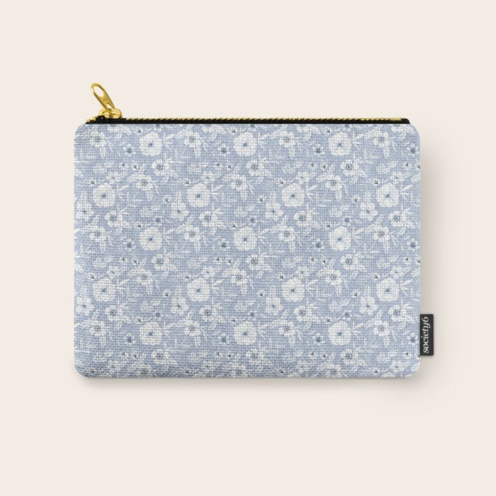 Hand drawn blue and white florals Carry All Pouch Gallery Image 1
