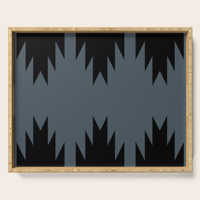 Geometric Southwestern Minimalism - Neutral Blue Serving Tray Gallery Image 1