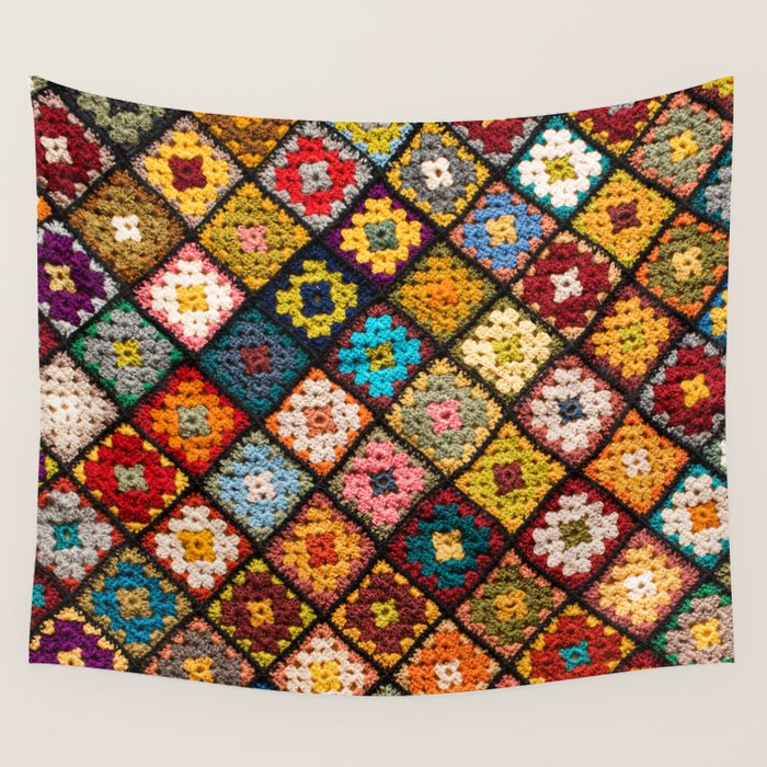 Granny square Wall Tapestry Gallery Image 1