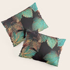 Copper And Teal Leaves Pillow Sham Gallery Image 3