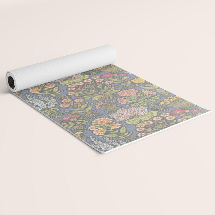 Floral Botanical Mille Fleur Pattern Yoga Mat Gallery Image 2