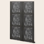 Baseball Helmet Patent - Baseball Player Art - Black Chalkboard Wallpaper Gallery Image 2
