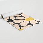 Retro Fun Floral - Off-white, Yellow and Black Yoga Mat Gallery Image 2