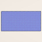 Small Cobalt Blue and White Checkerboard Pattern Desk Mat Gallery Image 3
