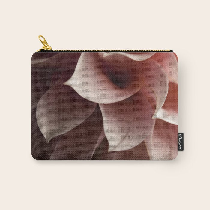 Unfolding - rose pink flower photograph dahlia botanical art print floral Carry All Pouch Gallery Image 1