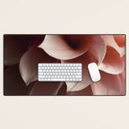 Unfolding - rose pink flower photograph dahlia botanical art print floral Desk Mat Gallery Image 1