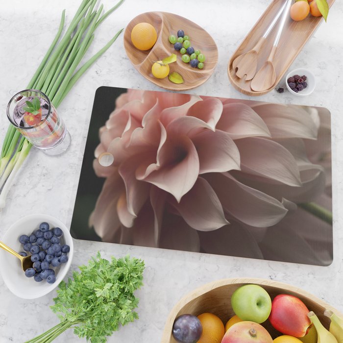 Unfolding - rose pink flower photograph dahlia botanical art print floral Cutting Board Gallery Image 2