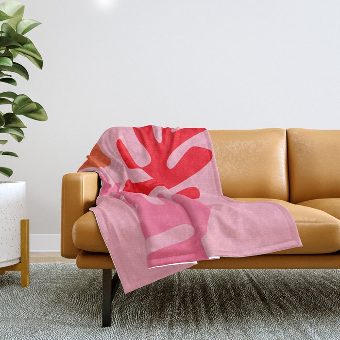 Henri Matisse - Leaves - Bubblegum Throw Blanket Gallery Image 1