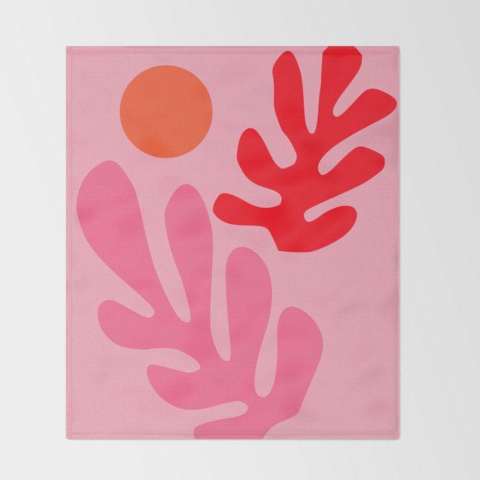 Henri Matisse - Leaves - Bubblegum Throw Blanket Gallery Image 2