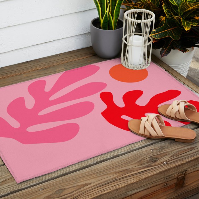 Henri Matisse - Leaves - Bubblegum Outdoor Rug Gallery Image 2