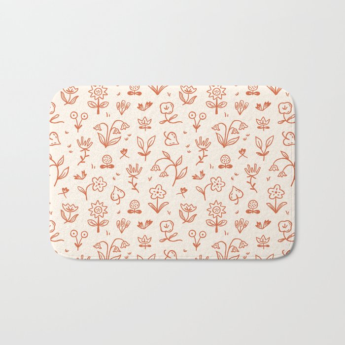 Playful Flower Doodles Bath Mat Gallery Image 1