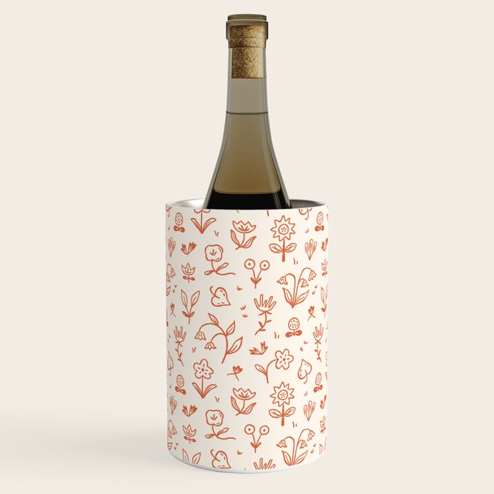 Playful Flower Doodles Wine Chiller Gallery Image 2
