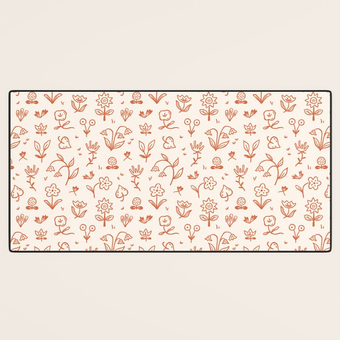 Playful Flower Doodles Desk Mat Gallery Image 3