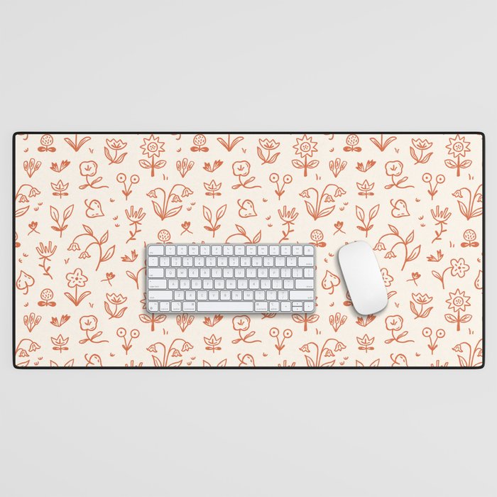 Playful Flower Doodles Desk Mat Gallery Image 1