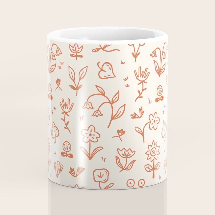 Playful Flower Doodles Coffee Mug Gallery Image 4