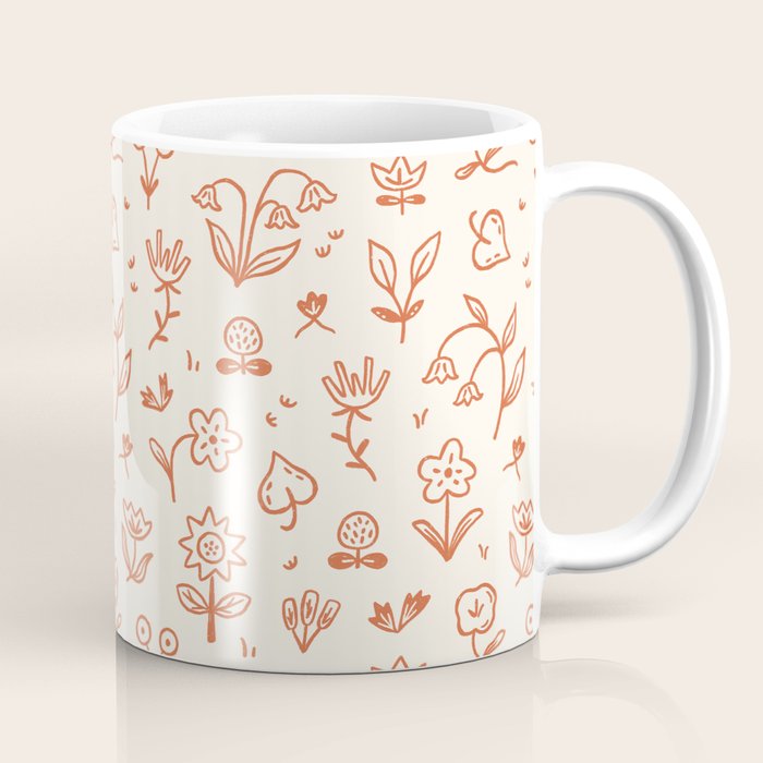 Playful Flower Doodles Coffee Mug Gallery Image 1