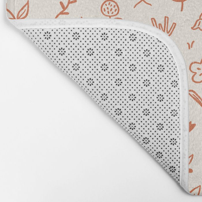 Playful Flower Doodles Bath Mat Gallery Image 2
