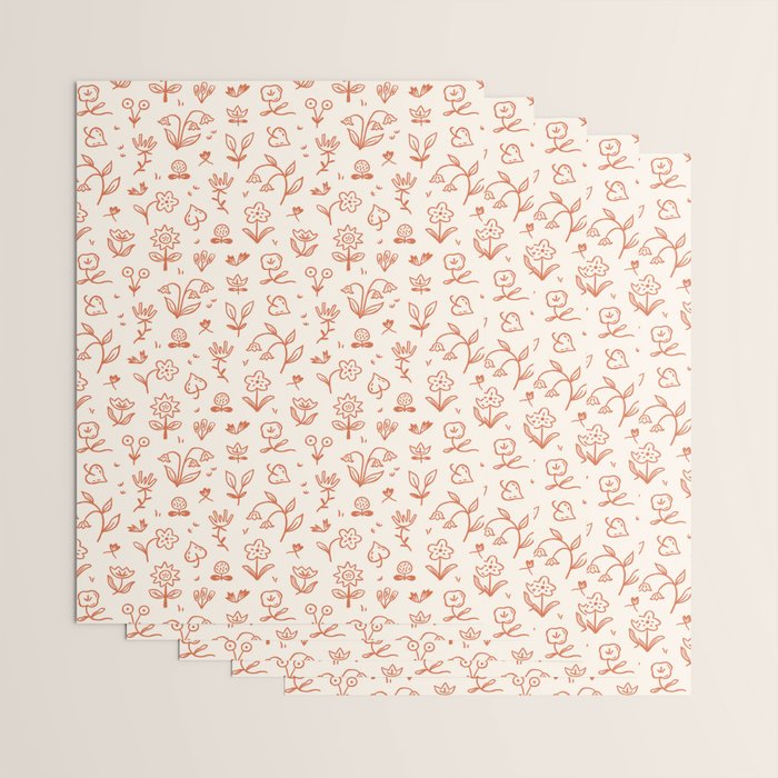Playful Flower Doodles Wrapping Paper Gallery Image 3